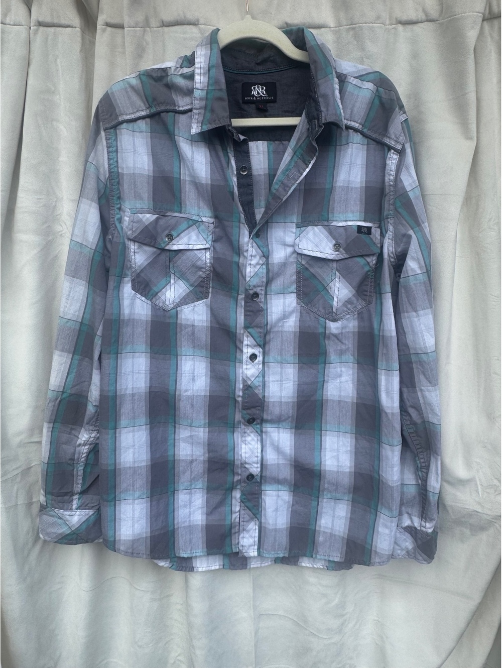 Rock & Republic Men's Plaid Button-Up Shirt